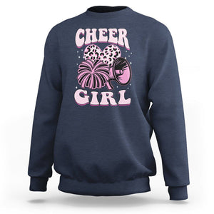 Cheerleading Sweatshirt Cheer Girl Pink Leopard Cheerleader TS02 Navy Printyourwear