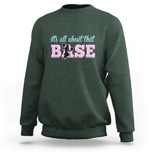 Cheerleading Sweatshirt All About That Base Cheerleader Cheer Girls TS02 Dark Forest Green Printyourwear