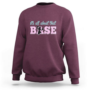 Cheerleading Sweatshirt All About That Base Cheerleader Cheer Girls TS02 Maroon Printyourwear