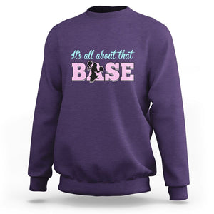 Cheerleading Sweatshirt All About That Base Cheerleader Cheer Girls TS02 Purple Printyourwear