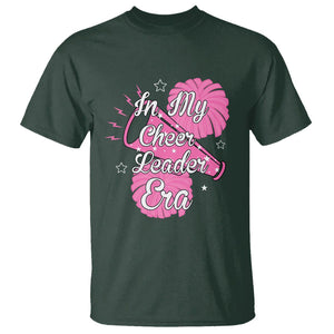 Funny Cheer Girls T Shirt In My Cheer Leader Era Pink Pom Pom Cheerleading TS02 Dark Forest Green Printyourwear