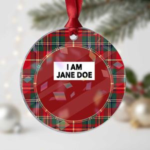 I Am Jane Doe Box Statement Minimalist Holographic Acrylic Ornament Solidarity Movement Survivor Support