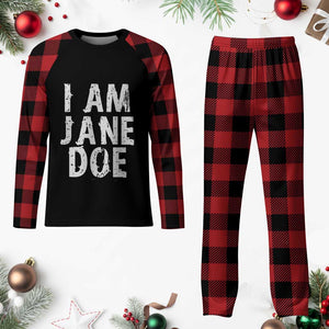 I Am Jane Doe Distressed Plaid Pajama Set Solidarity Survivor Support Human Rights Statement