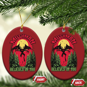 Mothman Christmas Ornament Believes In You Cryptid Cryptozoology TS02 Oval Red Print Your Wear