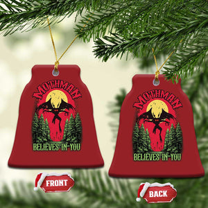 Mothman Christmas Ornament Believes In You Cryptid Cryptozoology TS02 Bell Flake Red Print Your Wear