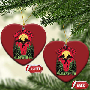 Mothman Christmas Ornament Believes In You Cryptid Cryptozoology TS02 Heart Red Print Your Wear