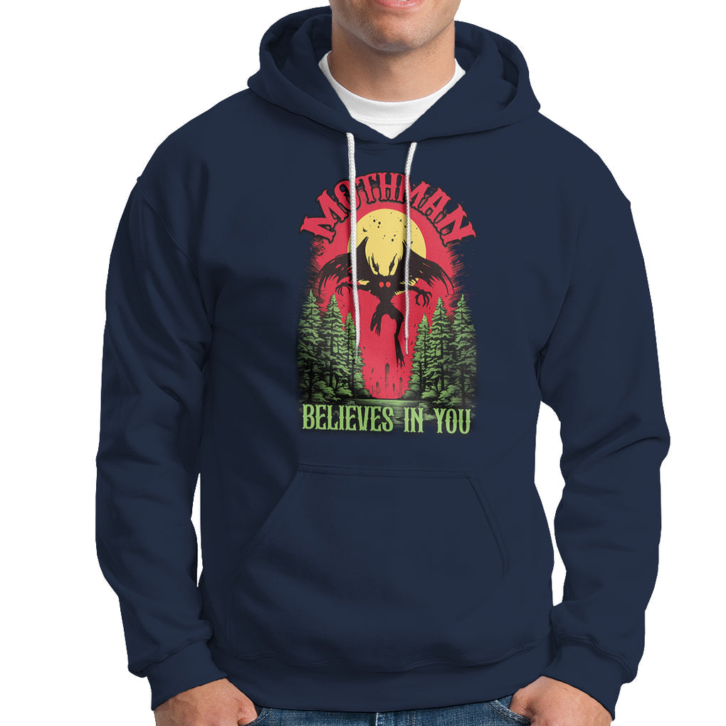 Mothman Hoodie Believes In You Cryptid Cryptozoology TS02 Navy Printyourwear