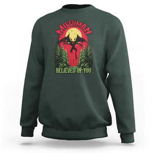 Mothman Sweatshirt Believes In You Cryptid Cryptozoology TS02 Dark Forest Green Printyourwear