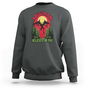 Mothman Sweatshirt Believes In You Cryptid Cryptozoology TS02 Dark Heather Printyourwear