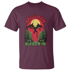 Mothman T Shirt Believes In You Cryptid Cryptozoology TS02 Maroon Printyourwear