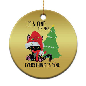 Black Cat Christmas Christmas Ornament It's Fine I'm Fine Everything Is Fine TS02 Print Your Wear