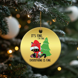 Black Cat Christmas Christmas Ornament It's Fine I'm Fine Everything Is Fine TS02 Print Your Wear