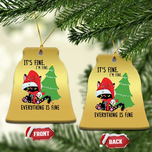 Black Cat Christmas Christmas Ornament It's Fine I'm Fine Everything Is Fine TS02 Bell Flake Gold Print Your Wear