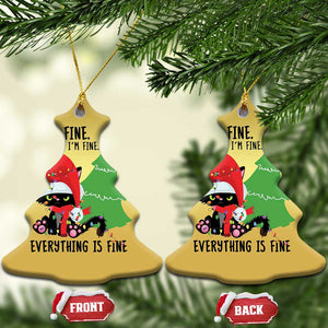 Black Cat Christmas Christmas Ornament It's Fine I'm Fine Everything Is Fine TS02 Christmas Tree Gold Print Your Wear