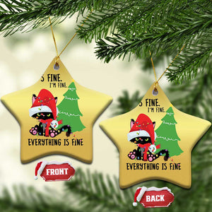 Black Cat Christmas Christmas Ornament It's Fine I'm Fine Everything Is Fine TS02 Star Gold Print Your Wear