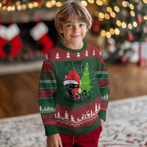 Black Cat Christmas Ugly Christmas Sweater It's Fine I'm Fine Everything Is Fine TS02 Christmas Print Your Wear