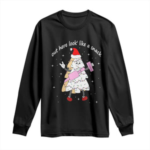 Boujee Christmas Tree Cake Long Sleeve Shirt Out Here Lookin' Like A Snack TS02 Black Print Your Wear