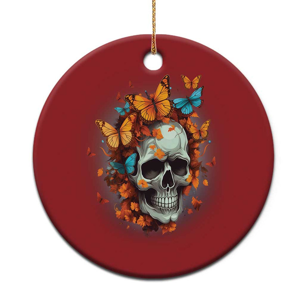 Cottagecore Floral Skull Christmas Ornament Butterfly Aesthetic TS02 Print Your Wear