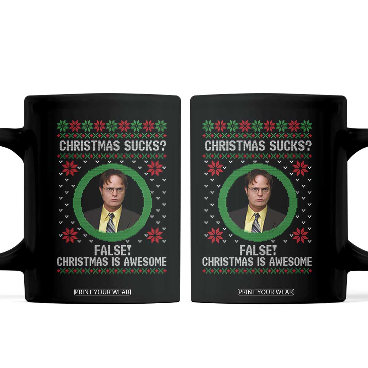Christmas Sucks FALSE Christmas Is Awesome Coffee Mug Funny Xmas Office Holiday Humor TS02 Black Print Your Wear