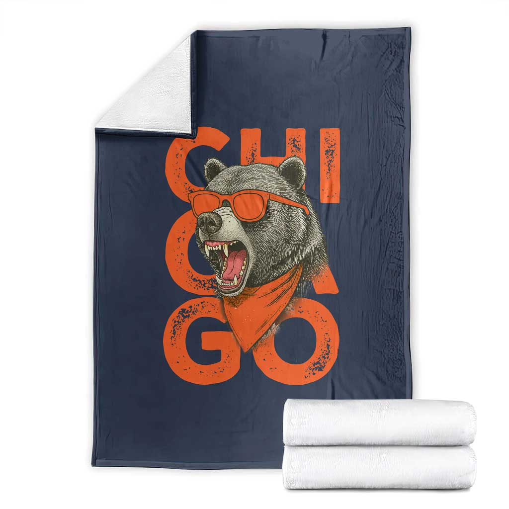 Cool Chicago Pride Br Graphic Throw Blanket TS02 Navy Print Your Wear