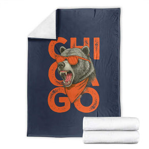 Cool Chicago Pride Br Graphic Throw Blanket TS02 Navy Print Your Wear