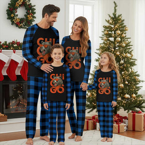 Cool Chicago Pride Br Graphic Plaid Pajama Set TS02 Blue Plaid Print Your Wear