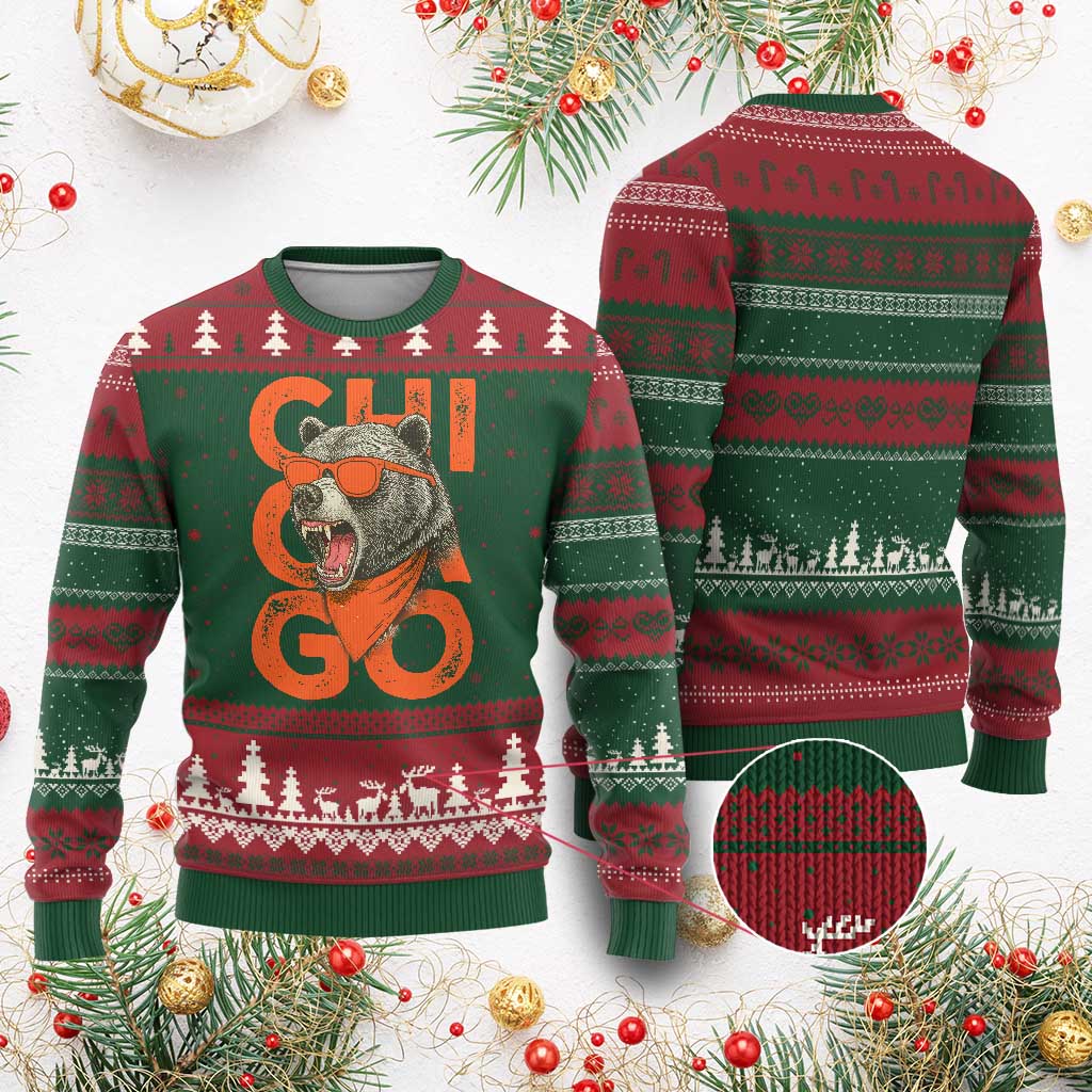 Cool Chicago Pride Br Graphic Ugly Christmas Sweater TS02 Red Green Print Your Wear