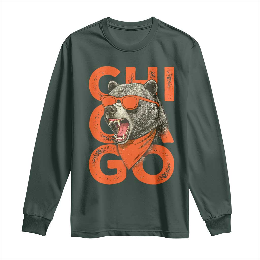 Cool Chicago Pride Br Graphic Long Sleeve Shirt TS02 Dark Forest Green Print Your Wear