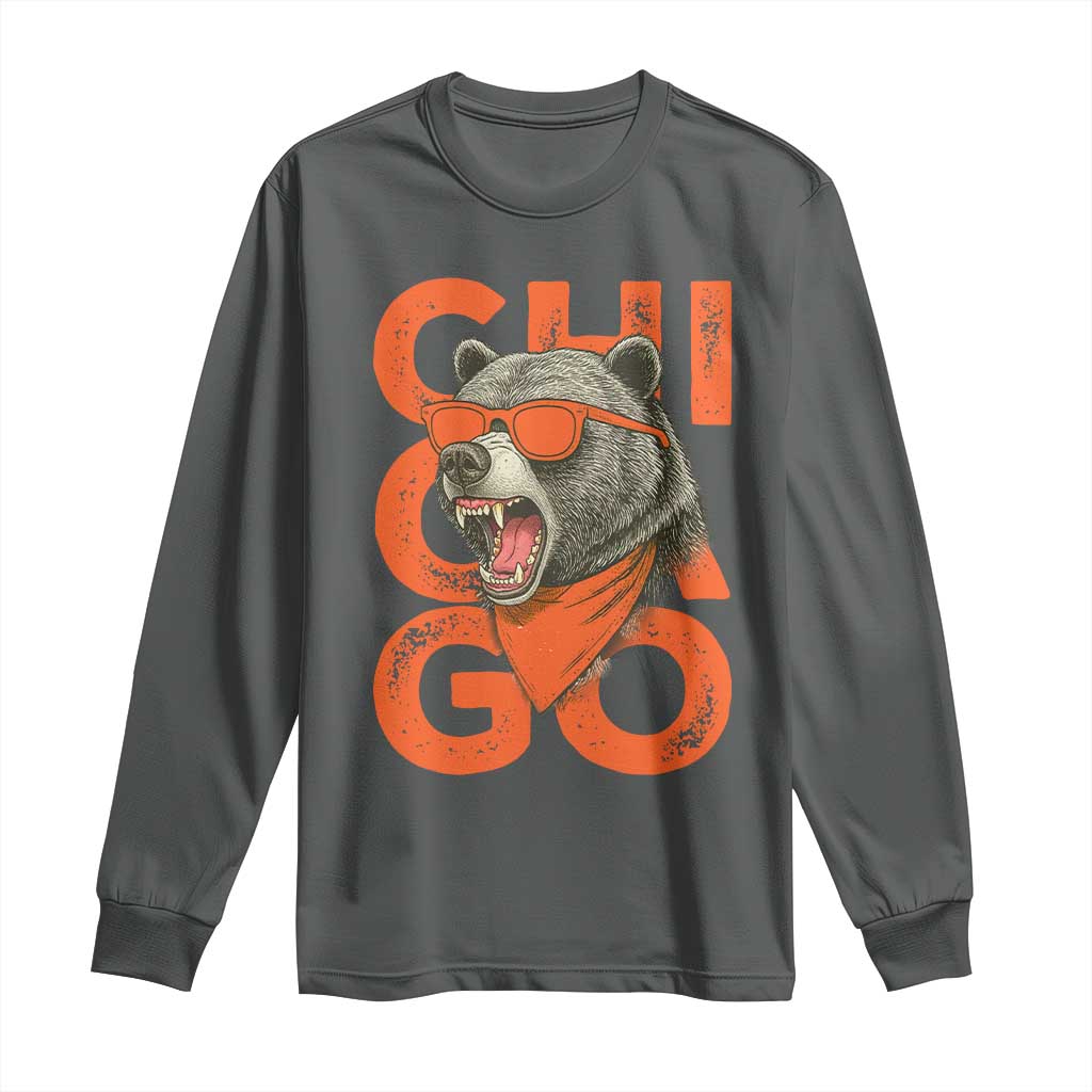 Cool Chicago Pride Br Graphic Long Sleeve Shirt TS02 Dark Heather Print Your Wear