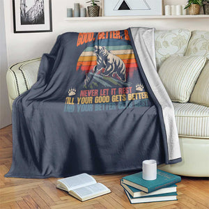 Retro Mountain Bear Outdoor Adventure Throw Blanket Good Better Best Inspiration Motivation TS02 Print Your Wear