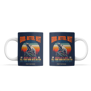 Retro Mountain Bear Outdoor Adventure Coffee Mug Good Better Best Inspiration Motivation TS02 Navy Print Your Wear