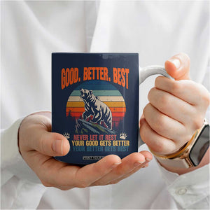 Retro Mountain Bear Outdoor Adventure Coffee Mug Good Better Best Inspiration Motivation TS02 Print Your Wear