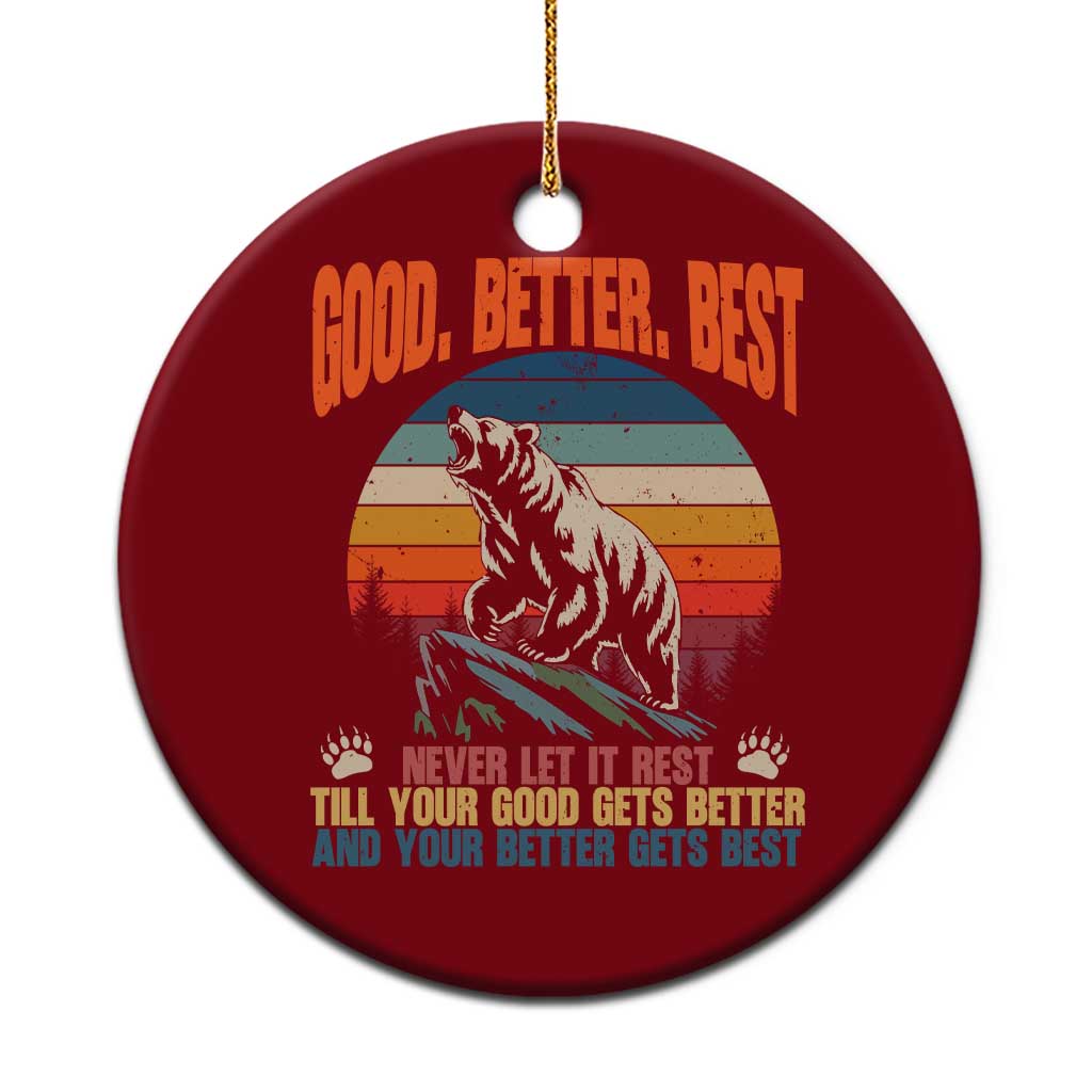 Retro Mountain Bear Outdoor Adventure Ceramic Ornament Good Better Best Inspiration Motivation TS02 1pc Red Print Your Wear