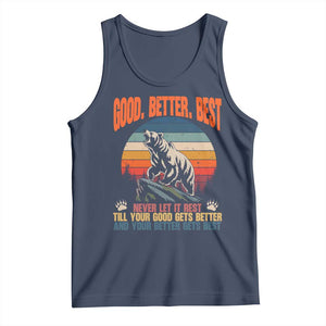 Retro Mountain Bear Outdoor Adventure Tank Top Good Better Best Inspiration Motivation TS02 Navy Print Your Wear