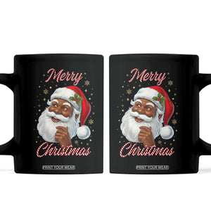 Merry Christmas Black Santa Claus Coffee Mug Retro Nostalgic Festive Holiday TS02 Black Print Your Wear