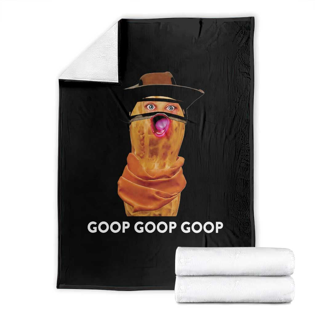 Goop Goop Goop Meme Throw Blanket Unhinged Cowboy Peanut Core Weirdos TS02 Black Print Your Wear