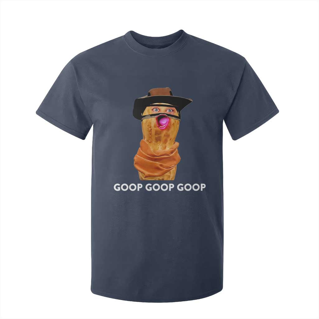 Goop Goop Goop Meme T Shirt For Kid Unhinged Cowboy Peanut Core Weirdos TS02 Navy Print Your Wear