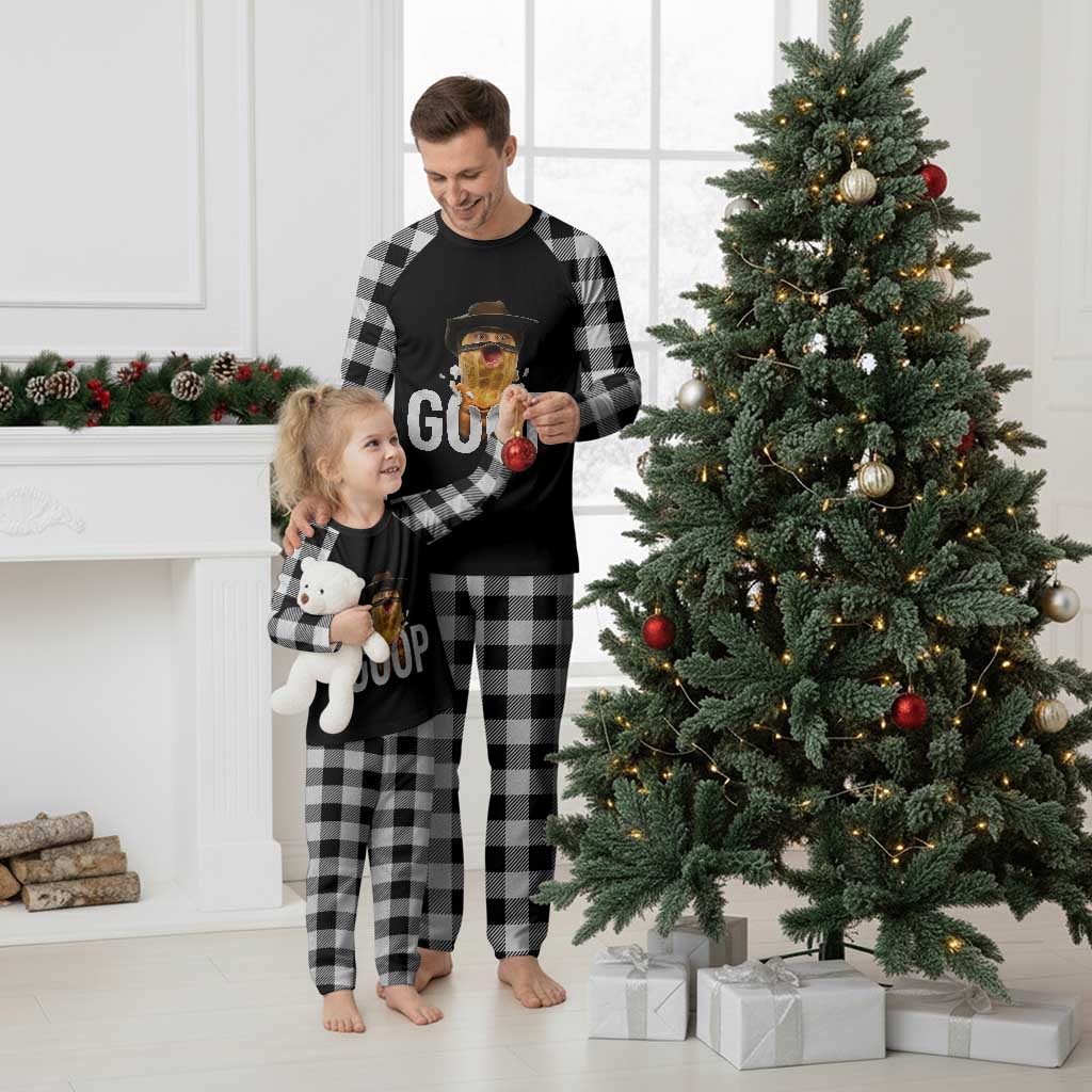Goop Meme Explosion Plaid Pajama Set Screaming Peanut Cowboy Brainrot Energy TS02 White Plaid Print Your Wear