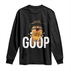 Goop Meme Explosion Long Sleeve Shirt Screaming Peanut Cowboy Brainrot Energy TS02 Black Print Your Wear