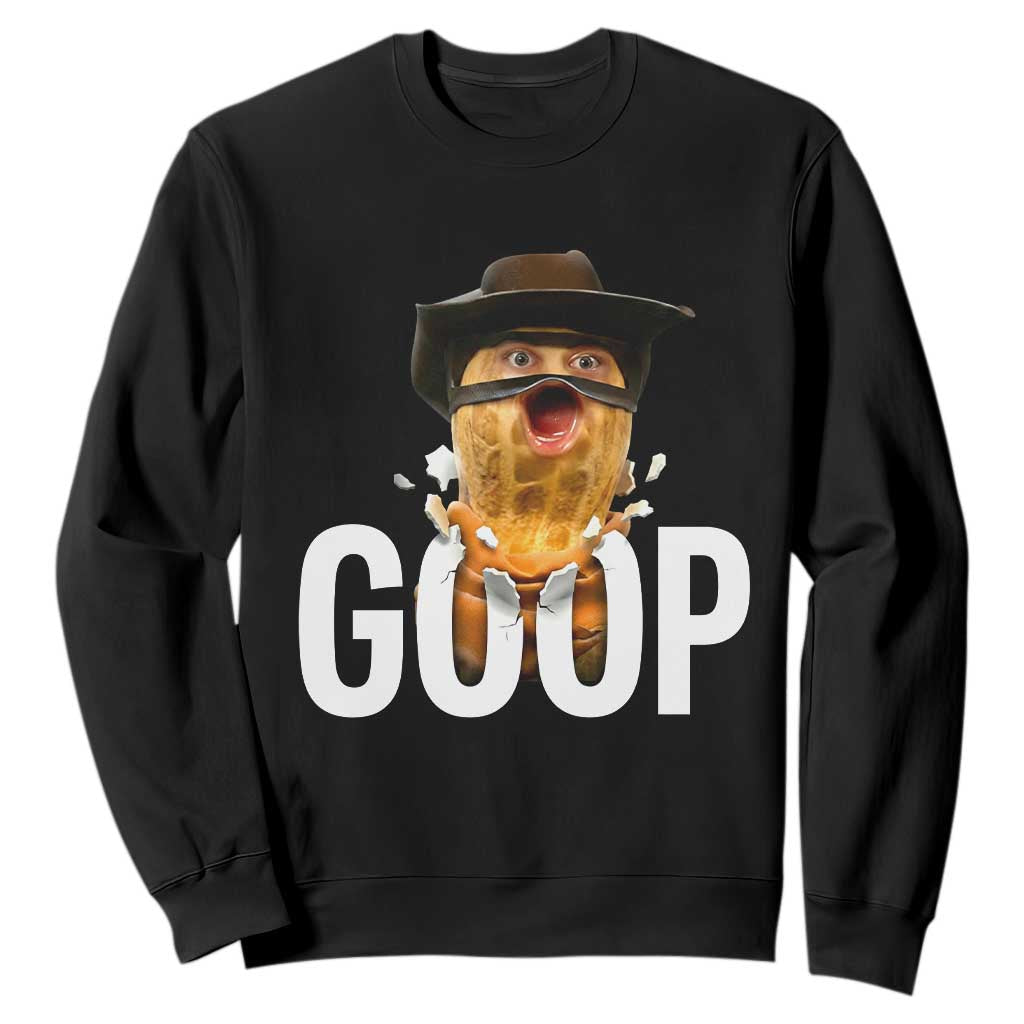 Goop Meme Explosion Sweatshirt Screaming Peanut Cowboy Brainrot Energy TS02 Black Print Your Wear