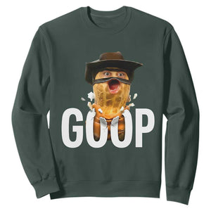 Goop Meme Explosion Sweatshirt Screaming Peanut Cowboy Brainrot Energy TS02 Dark Forest Green Print Your Wear