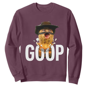 Goop Meme Explosion Sweatshirt Screaming Peanut Cowboy Brainrot Energy TS02 Maroon Print Your Wear