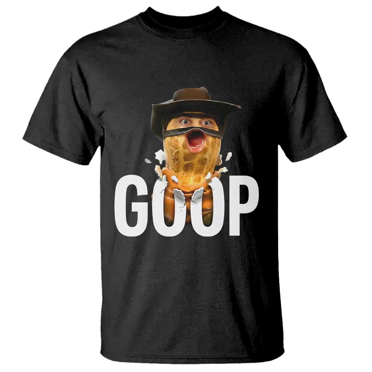 Goop Meme Explosion T Shirt Screaming Peanut Cowboy Brainrot Energy TS02 Black Print Your Wear