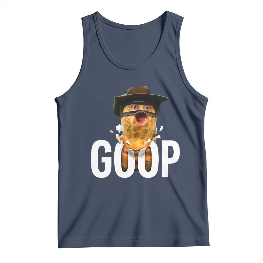 Goop Meme Explosion Tank Top Screaming Peanut Cowboy Brainrot Energy TS02 Navy Print Your Wear