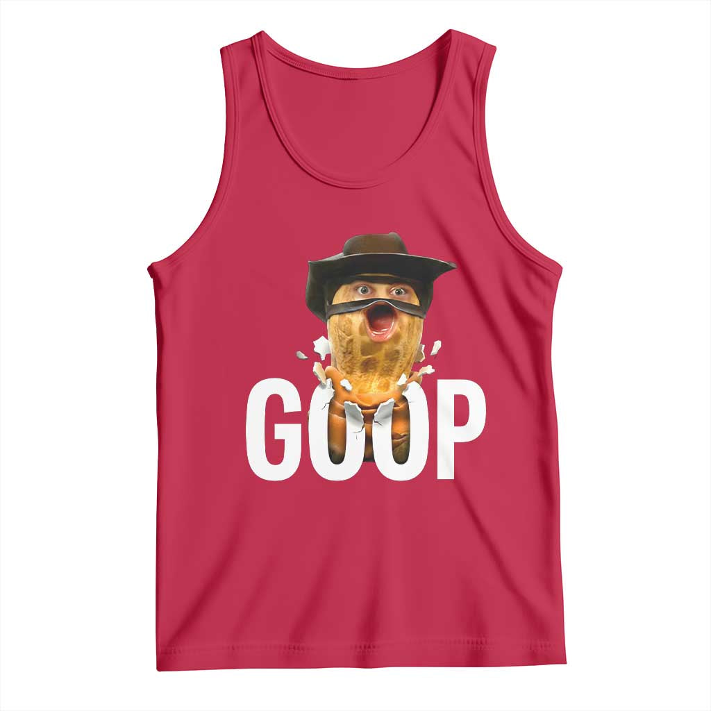 Goop Meme Explosion Tank Top Screaming Peanut Cowboy Brainrot Energy TS02 Red Print Your Wear