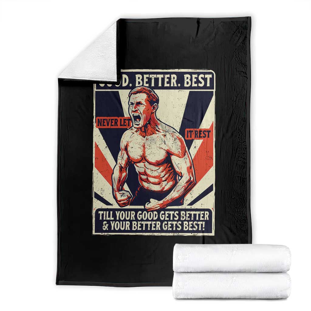 Good Better Best Shirtless Ben Throw Blanket Retro Funny Football Coach Meme Gift for Fans TS02 Black Print Your Wear