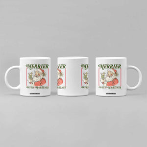 Merrier With Martinis Coffee Mug Funny Retro Santa Christmas Cocktail Lover TS02 Print Your Wear