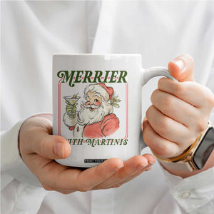 Merrier With Martinis Coffee Mug Funny Retro Santa Christmas Cocktail Lover TS02 Print Your Wear