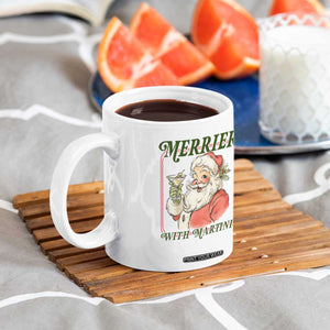 Merrier With Martinis Coffee Mug Funny Retro Santa Christmas Cocktail Lover TS02 Print Your Wear