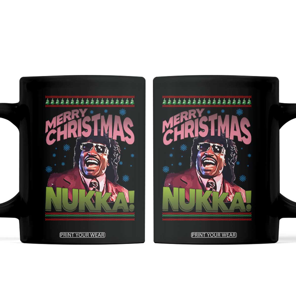 Funny Retro Merry Christmas Nukka Parody Coffee Mug Xmas Throwback Parody Urban Comedy TS02 Black Print Your Wear